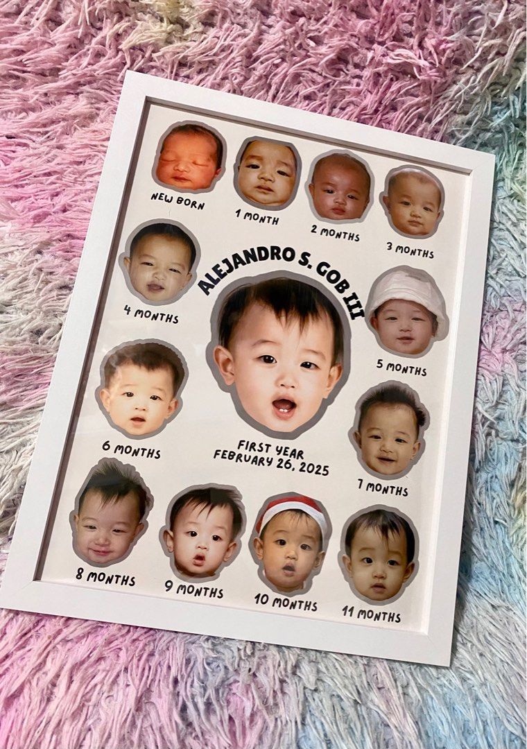 Milestone Frame - from newborn to 12months (Category: Frames & Pictures) located in Antipolo. Submitted by rainbowfriends. (Listing ID 1360252342, Image 1). Description: A3 size Free edit Pre-order Available in other sizes: A4 10inches frame.