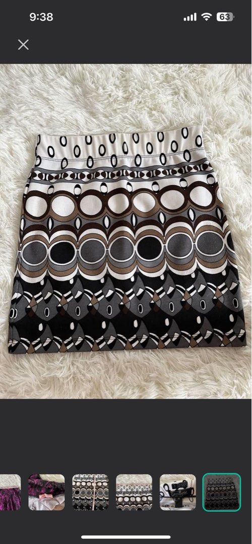 Mini skirt circle all over pattern (Category: Skirts) located in Pasay City. Submitted by sethsummer (Listing ID 1360225392, Image 1). Description: #Mini #Skirt Kamiseta Multicolor . #black #brown #white #gray Size: XS on tag - can fit up to Small body frame . garterized I bought it at Kamiseta MOA Lightly used Free - Purple mini skirt Size: Medium but can fit to xs to medium . Condition: 7/10 . Used only twice. Has sign of usage , depende sa fab