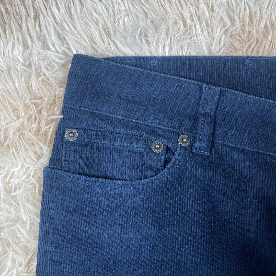 Prada Corduroy CONTOUR FIT Jeans (Category: Luxury Apparel) located in Cavite. Submitted by grazyluxe (Listing ID 1360239028, Image 3). Description: Prada Corduroy CONTOUR FIT Jeans Details: -Good Condition -8.5/10 Overall Usage -Blue -5 Pockets Size: 29 On Tags *Flat Measurements: -Waistline: 15.5 inches , 16 inches Stretched , Best fit to “29 up to “32. -Frontrise: 8 inches -Inseam: 29 inches -Outseam: 37 inches -Thigh: 11 inches -Knee: 8 inche