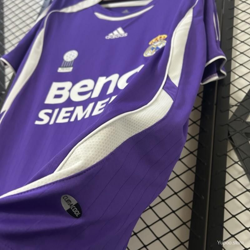 Real Madrid Retro Away Jersey Shirt 2006/07 (Category: Racket & Ball Sports) located in Singapore. Submitted by strangertides (Listing ID 1360261822, Image 3). Description: Please check out my other account for more jerseys and caps: Check out Kap_tain listings on #Carousell: https://carousell.app.link/fqHcEWAXmJb This is a listing for pre-order of item. No ready stock. Jersey type: ✔️ Fans version Shipping Details: ✔️ Order and delivery is about