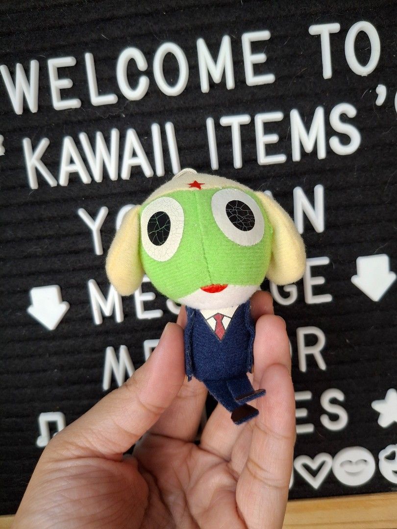 Sergeant Frog Keroro Gunso Tuxedo Charm (Category: Character Goods) located in Bulacan. Submitted by kawaii_items_stuffed_toys (Listing ID 1360389723, Image 1). Description: Vintage From Japan Box Sergeant Frog Keroro Gunso Tuxedo Charm/Keychain Height 4½inches/11cm Just message me if you ever want to see more pictures of the item, I'm more than glad to assist you. 📌Location: San Jose Del Monte Bulacan, Philippines 🛵Shipping: Flash/Lalamove 💰P