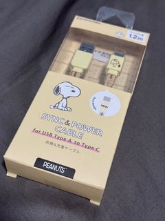 Cable de sincronización y carga Snoopy, USB tipo A a tipo C