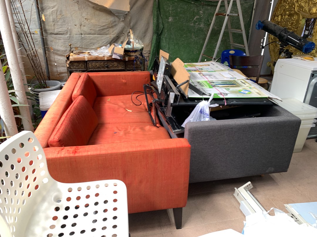 Sofa set free to give away, Furniture & Home Living, Furniture, Sofas ...