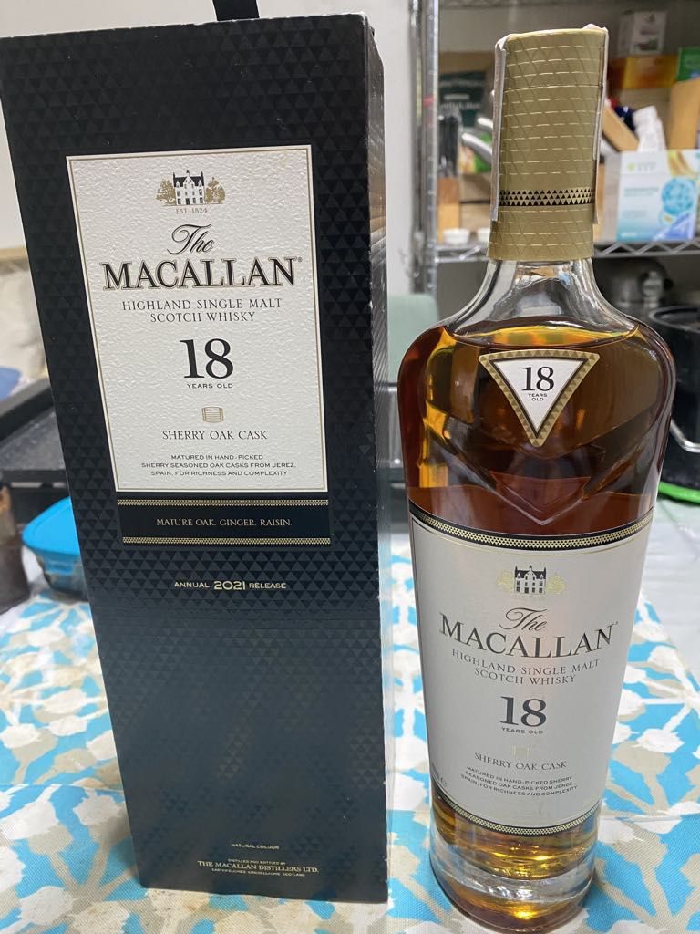 The Macallan Whisky (Category: Other Food & Drinks) located in Taguig. Submitted by albie18mr (Listing ID 1360224867, Image 1). Description: Selling for someone Color: Light mahogany. Nose: Dried fruits and ginger with hints of vanilla and cinnamon. Palate: Soft and rich, with hints of spice, clove, orange and toasted mature oak Finish: Lingering with dried fruits, ginger and orange zest Abv: 43%.