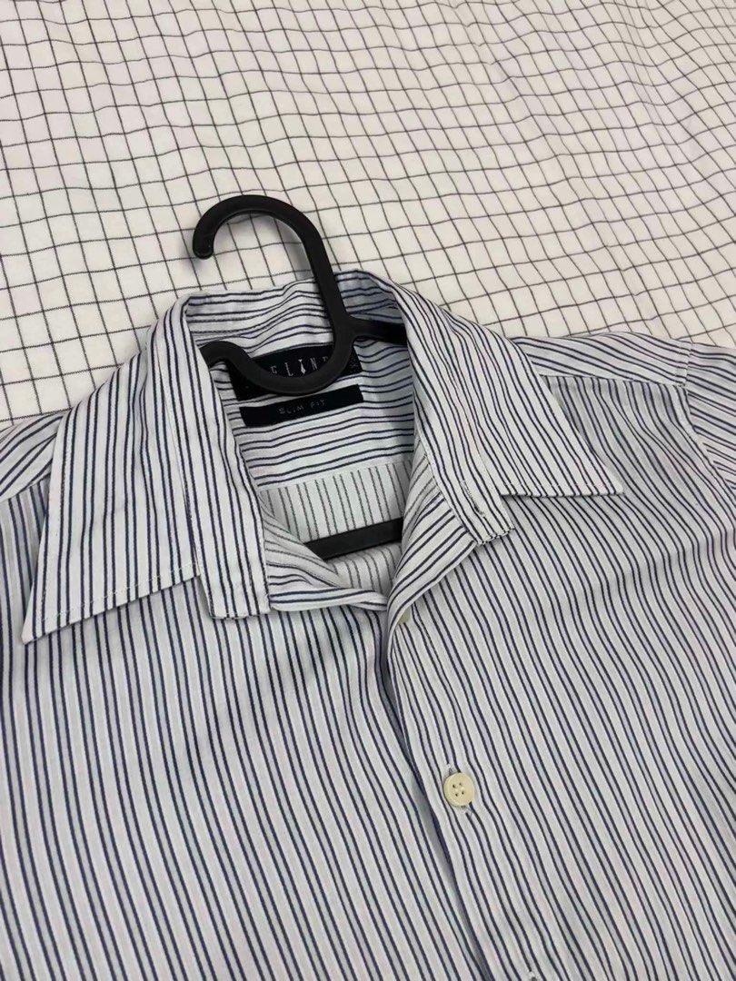 TIELINE Polo shirt longsleeves (Category: Tshirts & Polo Shirts ) located in Quezon City. Submitted by sugoo_ (Listing ID 1360377076, Image 1). Description: TIELINE Polo shirt longsleeves - stripes boue and white formla shirt - In good condition - Issue: missing button on one side of the sleeves Dimensions: Size: Medium on tag Width - 17.5 inches Length - 26 inches .