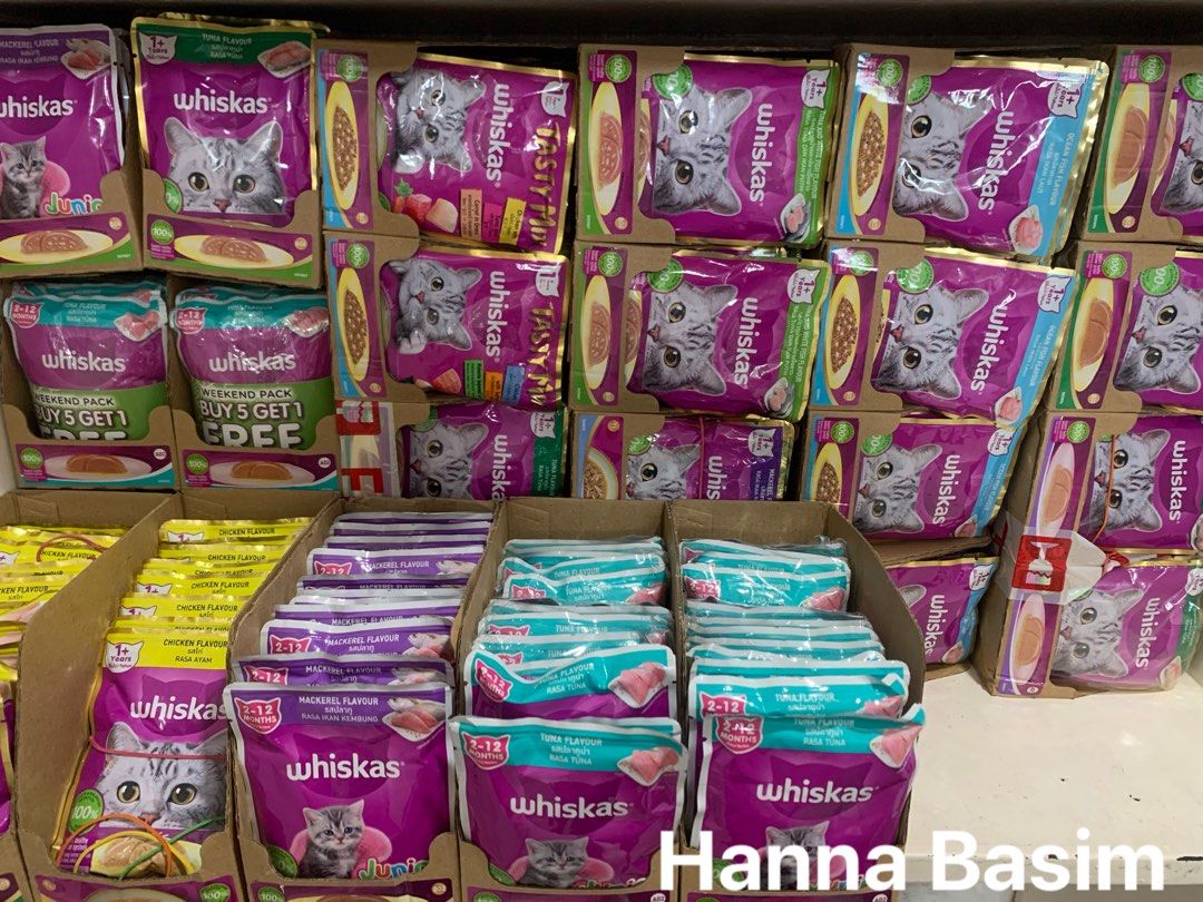 Whiskas Wet Cat Food (Category: Pet Food) located in San Juan City. Submitted by ph_gadgets_hub (Listing ID 1360258385, Image 2). Description: available💕💕🙂😇 1+ Tuna 80g ₱26 1+ Tuna and White Fish 80g ₱26 1+ Ocean Fish 80g ₱26 1+ Mackerel 80g ₱26 1+ Chicken 80g ₱26 1box 28pcs 1+ adult ₱728 2-12 Months Tuna Jr 80g ₱29 2-12 Months Mackerel Jr 80g ₱29 2-12 Months Chicken Jr 80g ₱29 1box 28pcs 2-12months junior ₱812 1+ Tasty Mix Seafood/Cocktail ₱