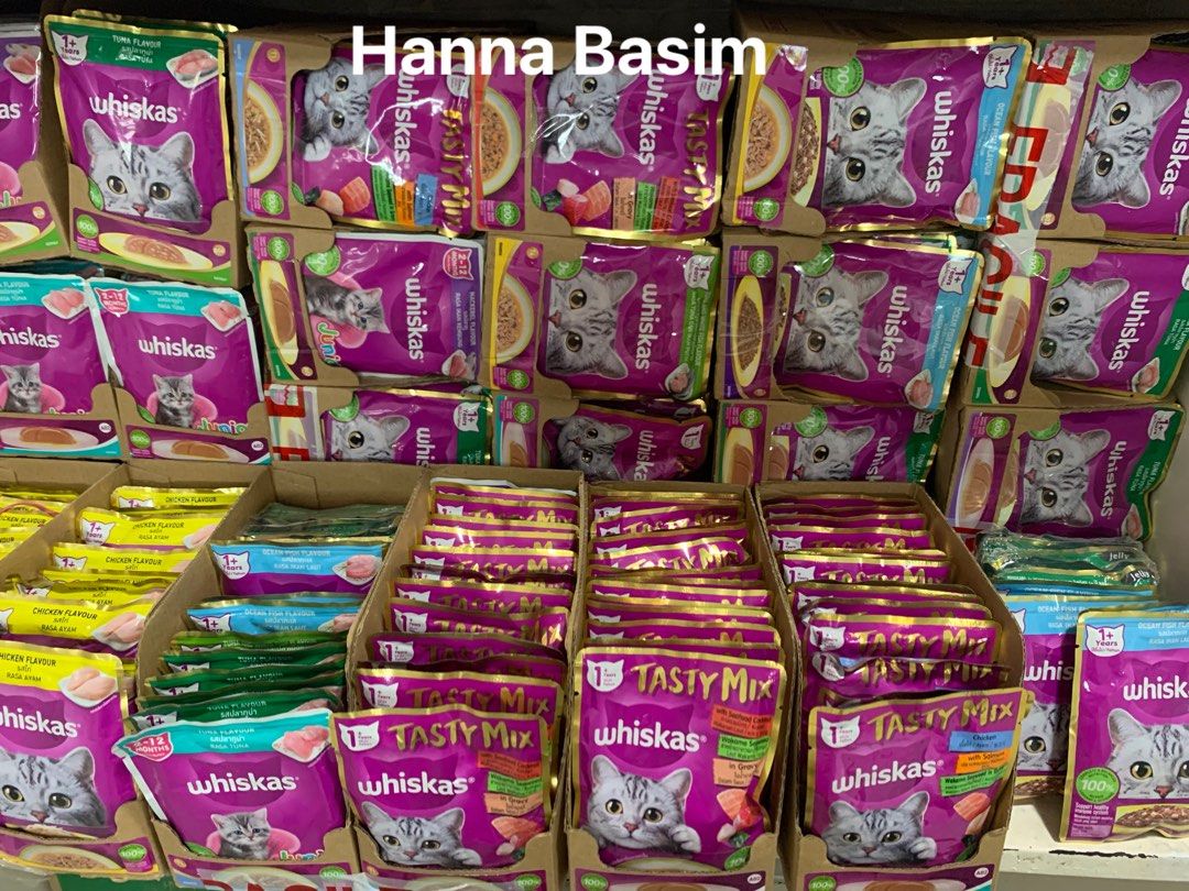 Whiskas Wet Cat Food (Category: Pet Food) located in San Juan City. Submitted by ph_gadgets_hub (Listing ID 1360258385, Image 1). Description: available💕💕🙂😇 1+ Tuna 80g ₱26 1+ Tuna and White Fish 80g ₱26 1+ Ocean Fish 80g ₱26 1+ Mackerel 80g ₱26 1+ Chicken 80g ₱26 1box 28pcs 1+ adult ₱728 2-12 Months Tuna Jr 80g ₱29 2-12 Months Mackerel Jr 80g ₱29 2-12 Months Chicken Jr 80g ₱29 1box 28pcs 2-12months junior ₱812 1+ Tasty Mix Seafood/Cocktail ₱