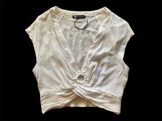 Zara Drapped Ring Vneck Croptop