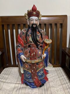 中国古玩　白磁福禄寿人物置物 YMS 精品汉白玉福禄寿神像福星禄星寿星禄寿三星Sanxing Statue