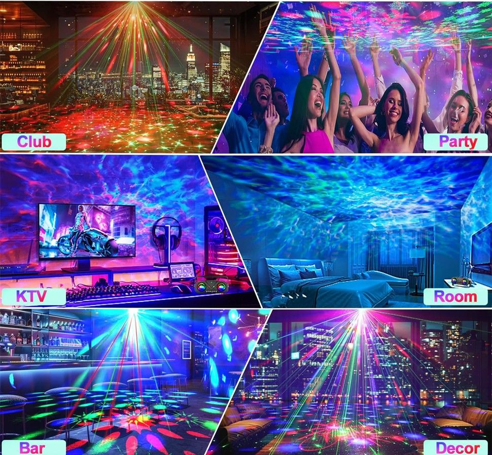 [Disco, Party] 5-in-1 Laser Projector with Dual LED Magic Ball DJ Disco ...