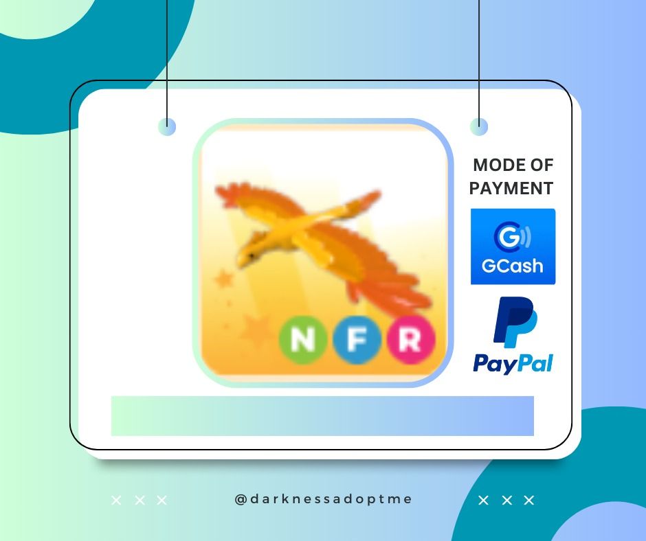 ADOPT ME | NFR PHOENIX | ROBLOX (Category: In-Game Products) located in Manila. Submitted by lincolnadoptme (Listing ID 1360503698, Image 1). Description: STRICTLY PAYMENT FIRST. WILLING TO MEET IN GAME. NO RESERVATION. OPEN FOR PRE-ORDERS MODE OF PAYMENT: GCASH/BANK TRANSFER/PAYPAL .