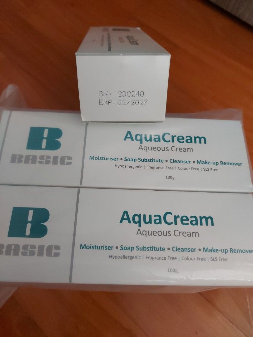 Basic AquaCream (Category: Body Care) located in Singapore. Submitted by trying_to_be_a_good_seller05 (Listing ID 1360464716, Image 2). Description: Brand-new Expiry 02/2027 singpost registered mail add $2.