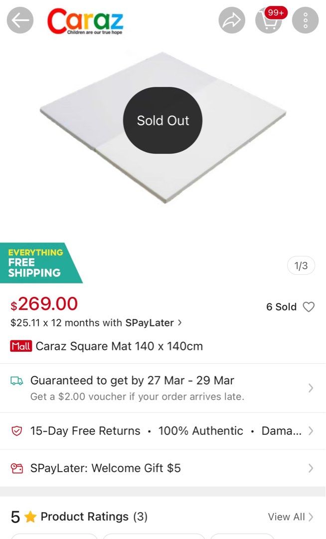 Caraz Korea play mat square foldable (Category: Infant Playtime) located in Singapore. Submitted by blackchocos (Listing ID 1360429883, Image 1). Description: .