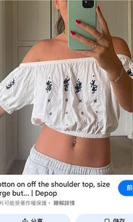 Cotton on 民族刺繡white off shoulder /Crop-top64219291180545110