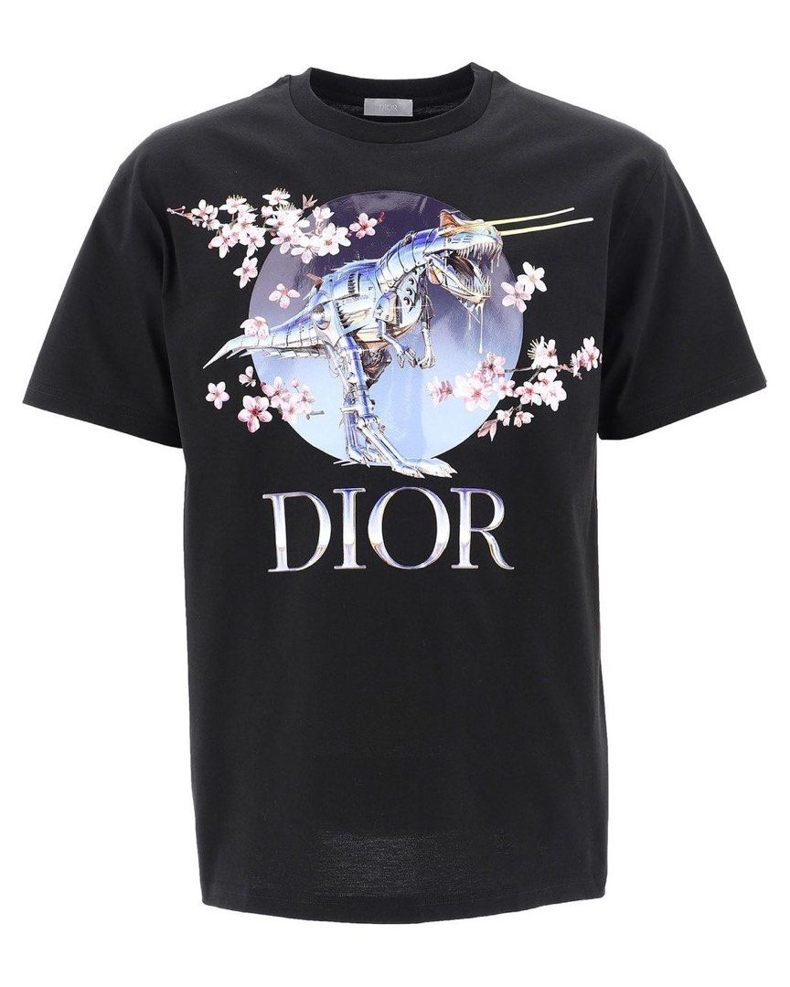 Dior X Sorayama Dinosaur Printed Black T-shirt, Luxury, Apparel on