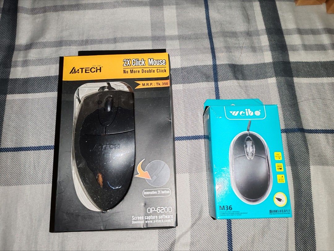 Mouse for Computer and laptop (Category: Mouse & Mousepads) located in Manila. Submitted by kickshoeph (Listing ID 1360451645, Image 1). Description: A4tech wired mouse - 150 Weibo wired mouse - 100 Intex Amaze + wireless mouse - 400 Add shipping fee if for shipping Ph nationwide via J&T or LBC Around metro manila lalamove or grab Add fee for delivery No LP no lowballers Pagbinili nyo lahat with free mousepad lng PM only sure buyer.