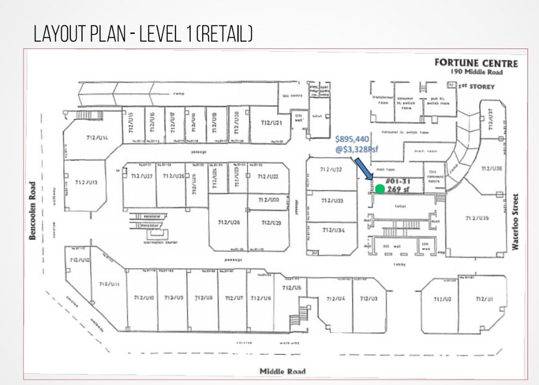 Rare Ground Floor Retail Unit for Sale at Fortune Centre – Unit #01-3162863836262531113