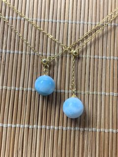 天然海紋石S 925銀頸鏈（吊墜可拉伸長短）629748227016991129