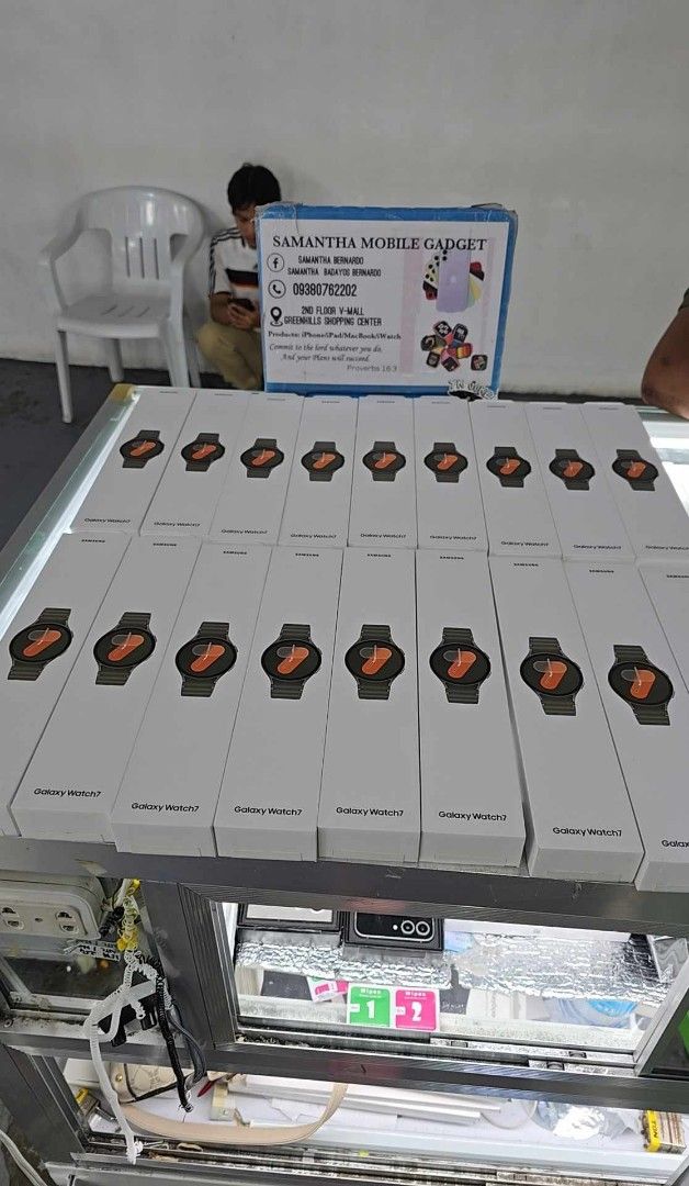 Samsung Galaxy Watch 7 40mm Original (Category: Wearables & Smart Watches) located in Quezon City. Submitted by samanthaga21954 (Listing ID 1360470470, Image 1). Description: Samsung Galaxy Watch 7 40mm Original Brandnew Sealed with Warranty Onhand Stock.