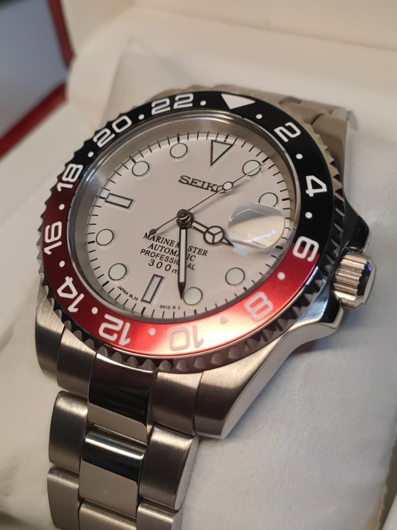Seikolex GMT Master II Coke White 40mm. (Category: Men's Watches) located in Cebu City. Submitted by cebuseikolex (Listing ID 1360477913, Image 1). Description: Brand New Seikolex GMT Master II Coke White. Comes with 18 MONTHS WARRANTY, Paper Bag, and Watch Box. Guaranteed Waterproof and Accurate Time Telling. See 2nd pic for inclusions ✅ Brand New Seiko Movement ✅ Seiko NH35a Automatic Movement ✅ Up to 48hrs Power Reserve ✅ Manual Winding ✅ Accu
