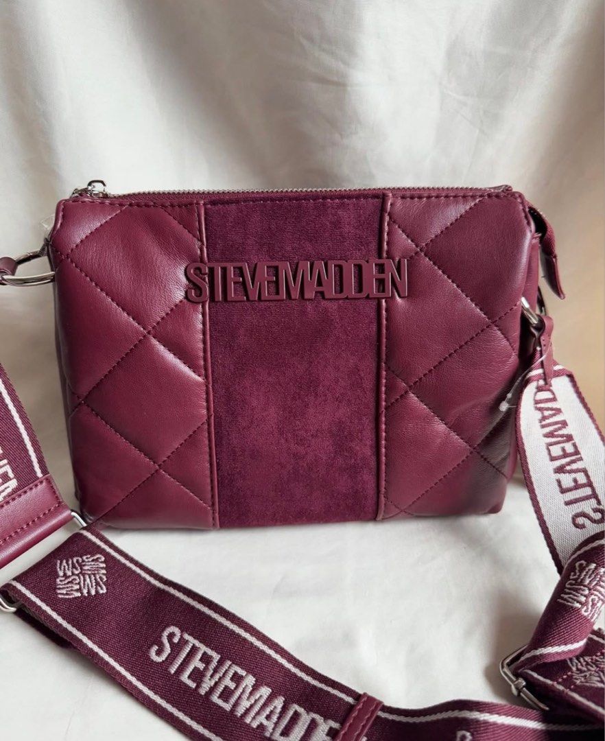 Steve madden bloodstone crossbody (Category: Cross-body Bags) located in Las Pinas. Submitted by yolk.ph (Listing ID 1360563962, Image 2). Description: Steve madden crossbody Color: bloodstone Authentic bought in the US Retail price is 88usd Bnew with tag Just got then last year Like celine trio bag Rfs: too many bags.