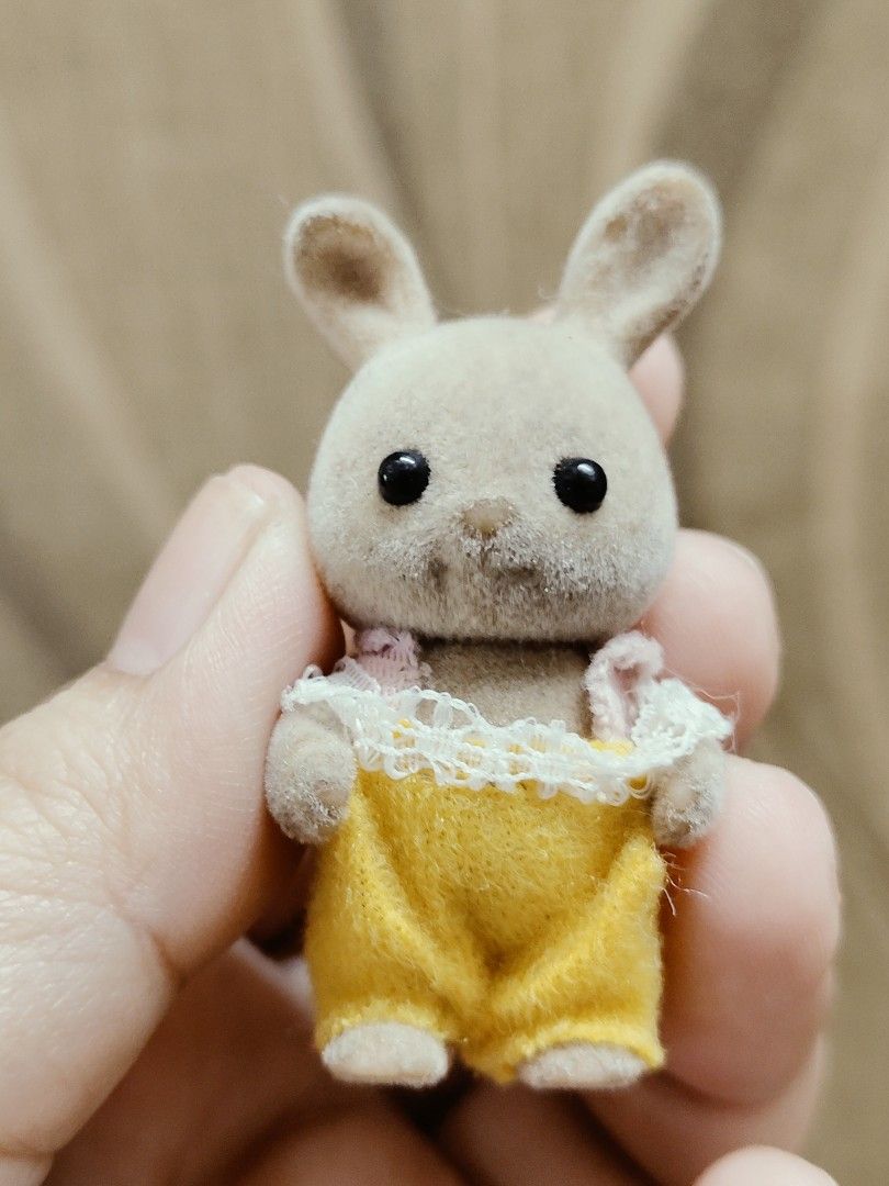 Sylvanian Families Baby Rabbit (Category: Figurines & Statues) located in Santa Rosa. Submitted by mmps249.1 (Listing ID 1360465428, Image 1). Description: needs cleaning, please check pictures for flaws Crossposted Mine now, pay now shipping courier: JRS only Gcash payment upon order No reservations.