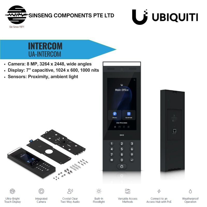 Ubiquiti UniFi UA Intercom - Supports Face, NFC, Mobile App, PIN, & QR ...