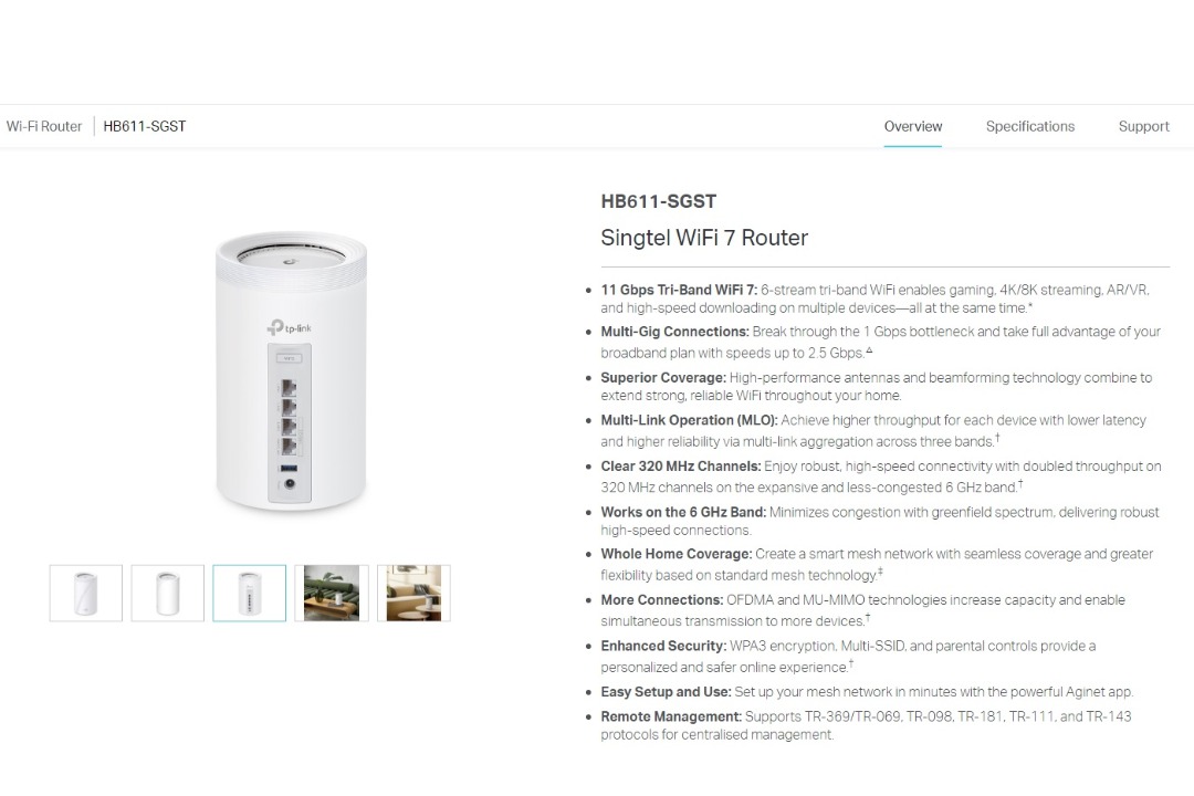 WiFi 7 Router HB611-SGST, Computers & Tech, Parts & Accessories ...