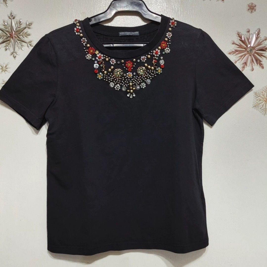 Alexander Mcqueen Gem Embellished Shirt (Category: Luxury Apparel) located in Quezon City. Submitted by chph1st (Listing ID 1360725368, Image 2). Description: size small.