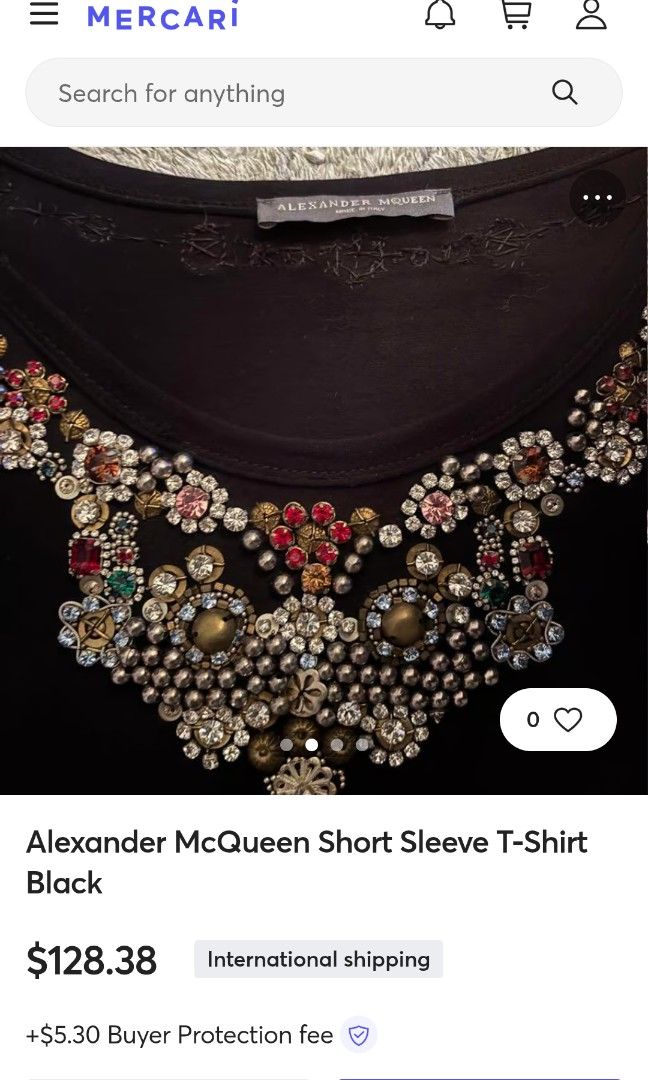 Alexander Mcqueen Gem Embellished Shirt (Category: Luxury Apparel) located in Quezon City. Submitted by chph1st (Listing ID 1360725368, Image 1). Description: size small.