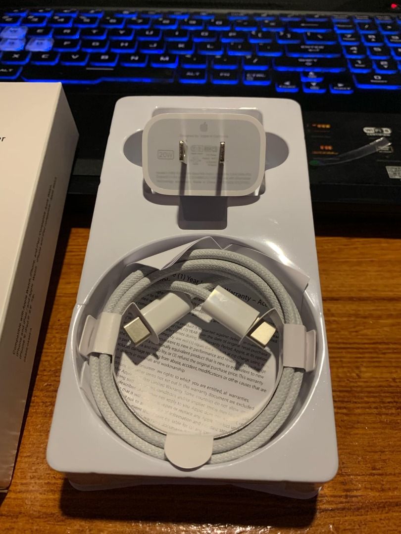 Apple Fast Charger Power Adapter USB-C to USB-C- (Compatible to IOS & Android) (Category: Chargers & Cables) located in Cavite. Submitted by jahmyk888 (Listing ID 1360654095, Image 1). Description: Apple Fast Charger Power Adapter USB-C to USB-C- 1230 Set (Compatible to IOS & Android) iPhone 15 to 16 Pro Max Legit Seller ✔️ Warranty Upon Unboxing Guaranteed! Set Includes: 20W Power Adapter Braided USB-C to USB-C Cable Box & Manuals Bacoor, Cavite