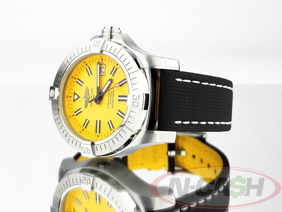 Breitling Avenger Seawolf Yellow Dial (Category: Luxury Watches) located in Makati City. Submitted by luxury_by_ncash_2 (Listing ID 1360625360, Image 2). Description: N-Cash Pawnshop "Instant Cash for Bags, Watches, Cars, and Electronics" https://www.ncash-pawnshop-philippines.com/ Breitling Avenger Seawolf Yellow Dial Ref. No. A17319 (A17319101I1X1) 45mm steel case Limited yellow dial Retail price of Php 254,000 Brand new old stock Factory stick