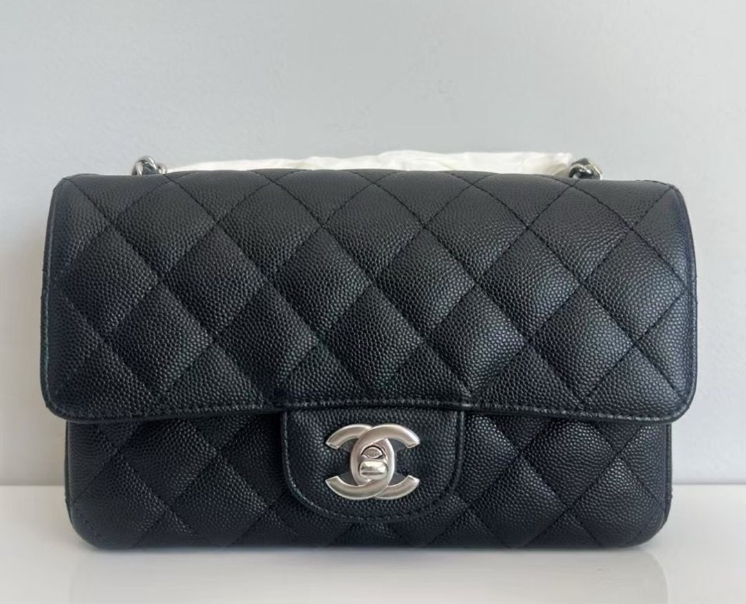 Chanel mini rectangular black caviar shw, Luxury, Bags & Wallets on ...