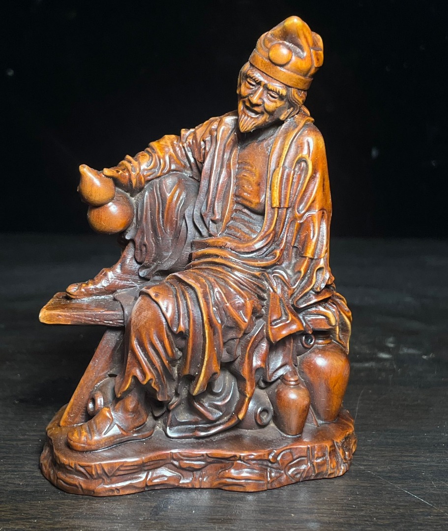 中国 唐木紫壇製 獣骨象嵌装飾 インド象 置物 V R4905B 【公式通販】