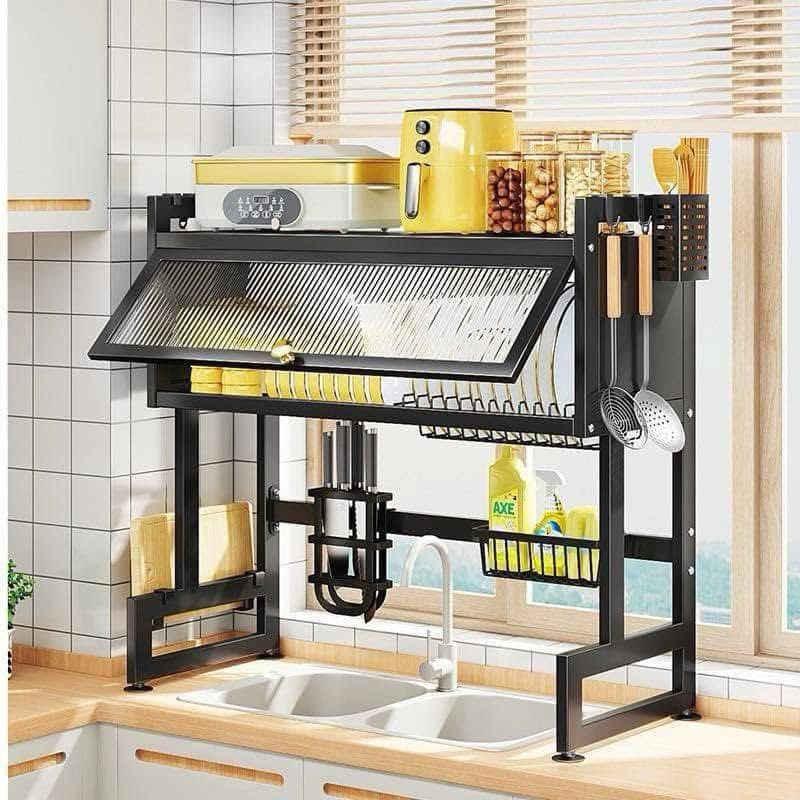Dish rack (Category: Other Kitchenware & Tableware) located in Manila. Submitted by dolorchris69891 (Listing ID 1360599029, Image 1). Description: 1800 DISH RACK & COVER 📌SIZE ：85 CM 📌 ALL STAINLESS 📌 BLACK ONLY ☑️ NEW ARRIVAL.