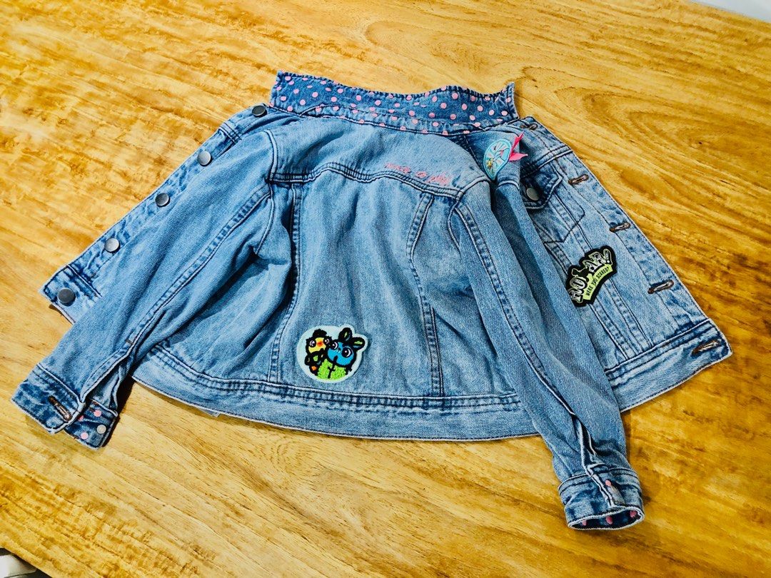 DISNEY Denim jacket (authentic) (Category: Babies & Kids Fashion) located in Quezon City. Submitted by wasp_guy (Listing ID 1360642394, Image 1). Description: Like new condition Very cute and fashionable No rips/tears Seldom used 100% authentic Slightly Negotiable .