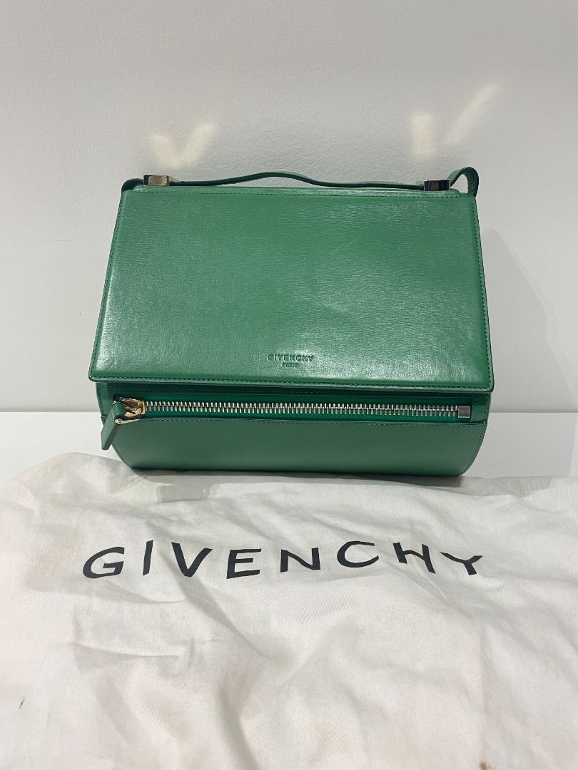Givenchy Pandora Box Bag Green in Medium (Category: Luxury Bags & Wallets) located in Makati City. Submitted by gensfinds (Listing ID 1360630633, Image 3). Description: Inclusion: Dustbag Condition: Rarely used, very minimal flaws RFS: Decluttering.
