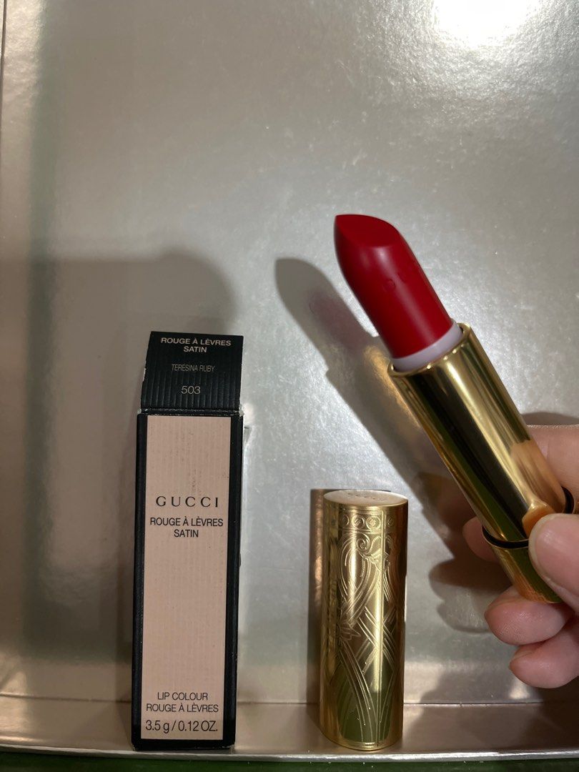 Gucci satin lip color lipstick - 503 teresina ruby (Category: Makeup) located in Manila. Submitted by marylouche42170 (Listing ID 1360720376, Image 1). Description: .