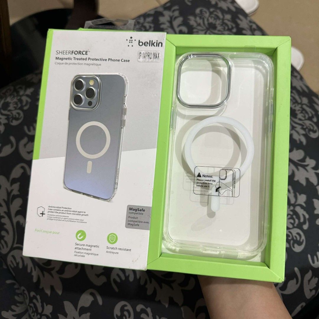 iPhone 14 Pro Max Belkin Clear Magsafe Case (Category: Cases & Sleeves) located in Manila. Submitted by camilleirlzd29 (Listing ID 1360579417, Image 1). Description: iPhone 14 Pro Max Belkin Clear Magsafe Case - magnetic treated protective phone case - sheerforce - air cushion technology.