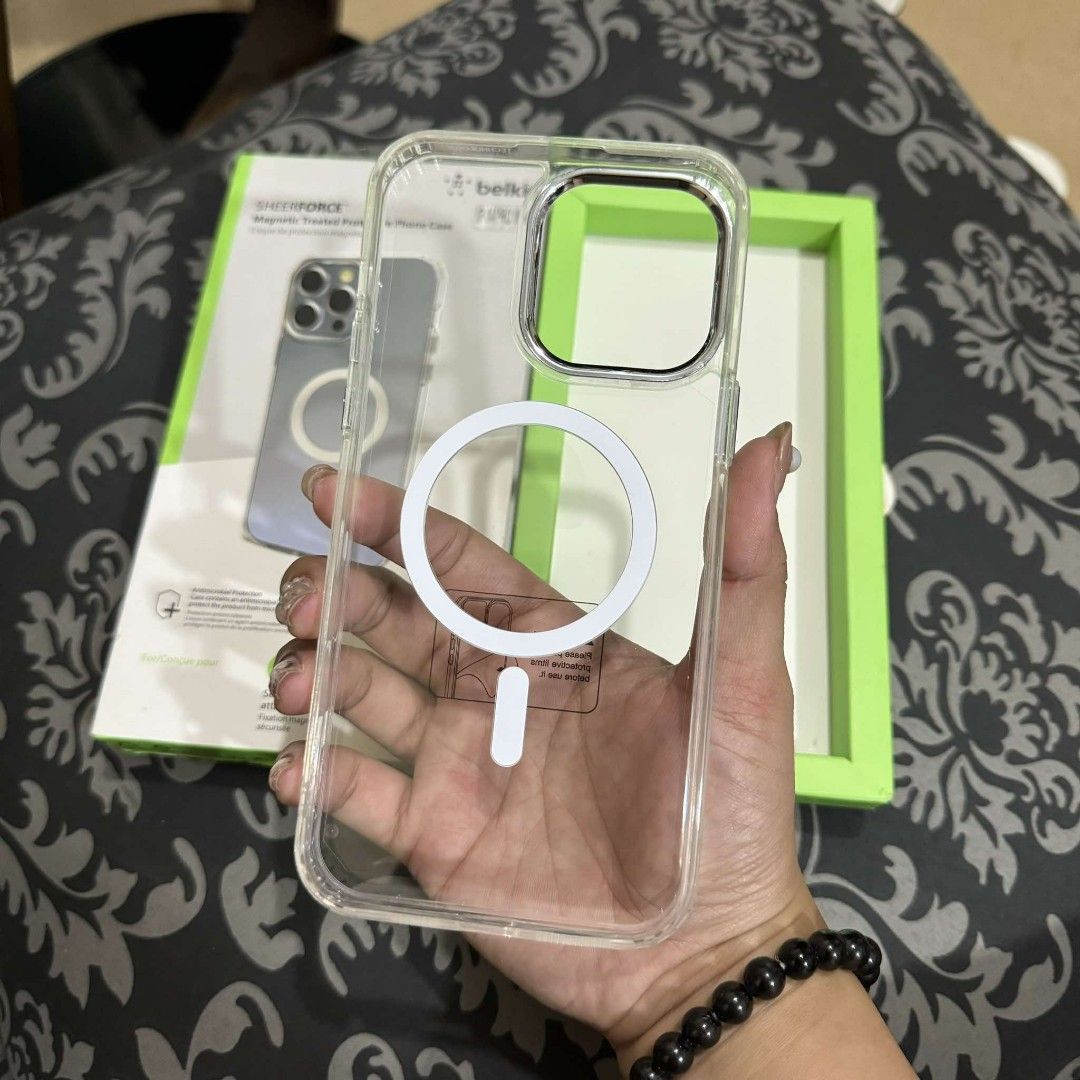 iPhone 14 Pro Max Belkin Clear Magsafe Case (Category: Cases & Sleeves) located in Manila. Submitted by camilleirlzd29 (Listing ID 1360579417, Image 3). Description: iPhone 14 Pro Max Belkin Clear Magsafe Case - magnetic treated protective phone case - sheerforce - air cushion technology.