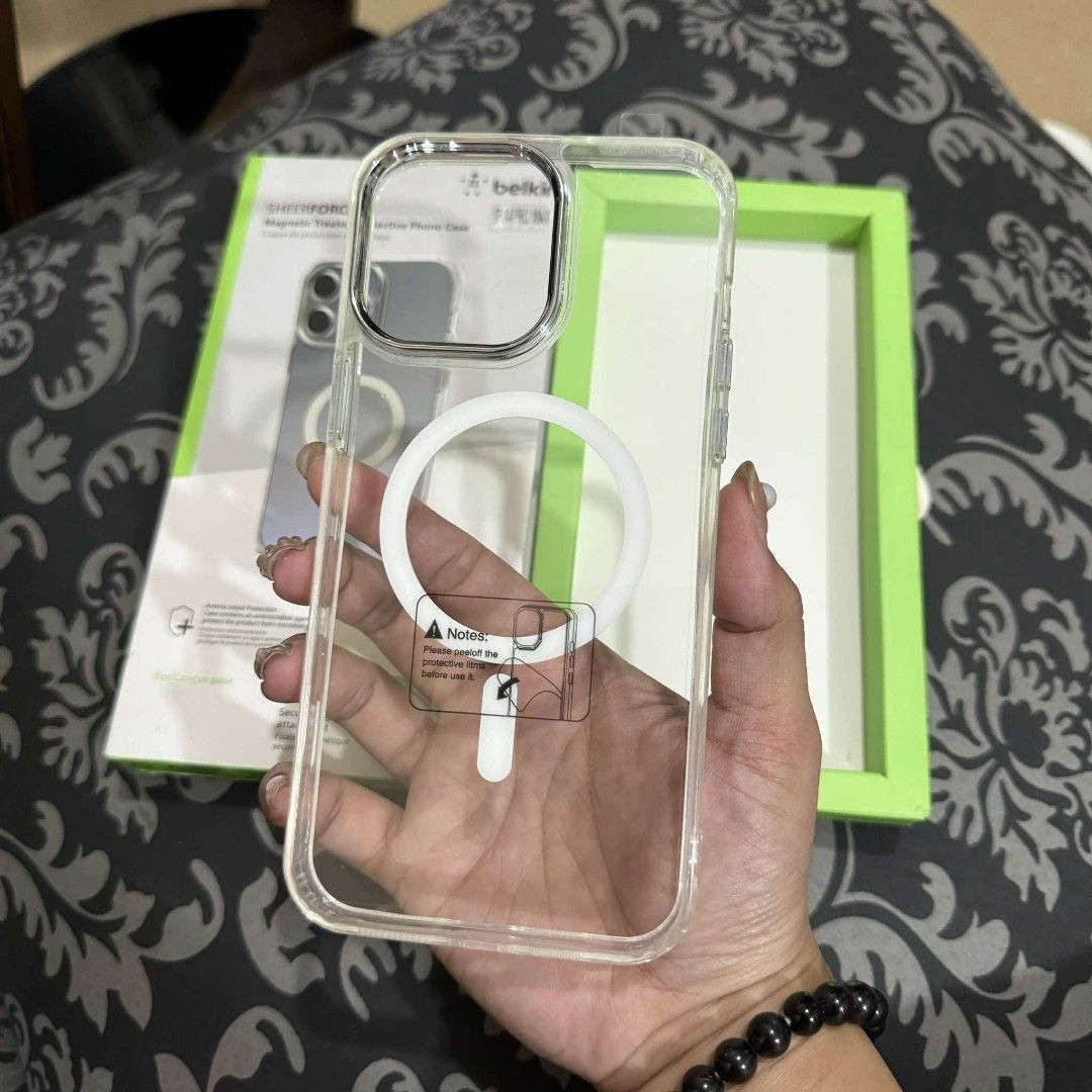 iPhone 14 Pro Max Belkin Clear Magsafe Case (Category: Cases & Sleeves) located in Manila. Submitted by camilleirlzd29 (Listing ID 1360579417, Image 2). Description: iPhone 14 Pro Max Belkin Clear Magsafe Case - magnetic treated protective phone case - sheerforce - air cushion technology.