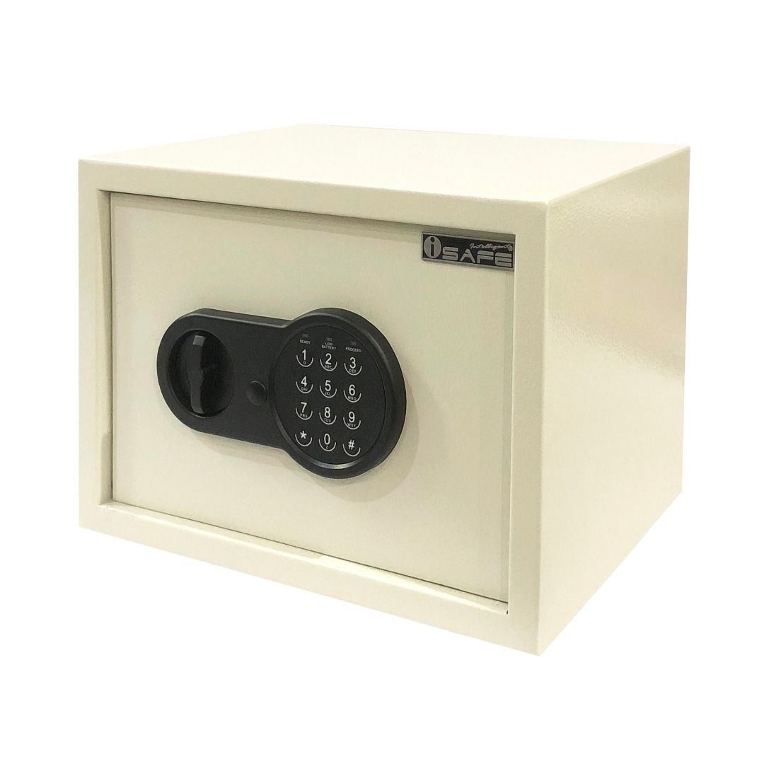 iSAFE Electronic Digital Safe (Medium) (Category: Safe) located in Quezon City. Submitted by costuless_qc_branch (Listing ID 1360652697, Image 2). Description: Item Code: iSFN-25BEI SALE PRICE: ₱2,699.00 Note: Price may change without prior notice. iSAFE Safety Vault Electronic Digital Hotel Safe Vault ♡ Color: Beige ♡ Size: H25 x W35 x D25cm ♡ Material: Steel ♡ Simple keypad interface ♡ One-touch re-set button inside safe ♡ Time out period: Afte