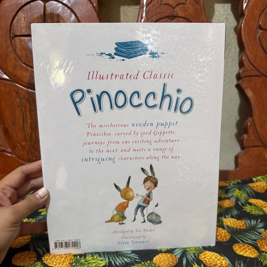 Onhand: Pinocchio Illustrated Classics (Category: Storybooks) located in Santa. Submitted by thefolklore (Listing ID 1360698661, Image 2). Description: Brandnew,Sealed Hardcover Authentic Copy Actual photos posted Onhand ready to ship The book might have some minimal flaw or dent due to shipping from UK/US to PH since the courier doesn’t use bubblewrap when shipping. .