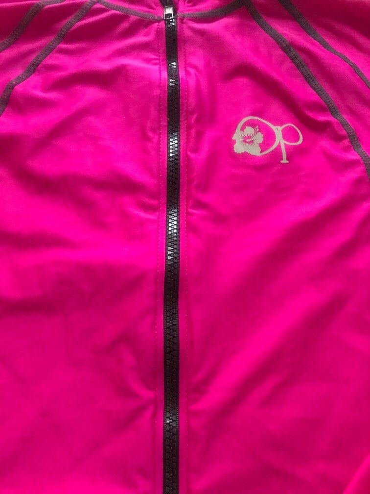 Op fuschia pink rashguard (Category: Rash guard) located in Balanga. Submitted by pinkydavid (Listing ID 1360725641, Image 2). Description: Shoulder 14 inches Body width 16 inches Length 26 inches XXl on rag but fits xs - medium.