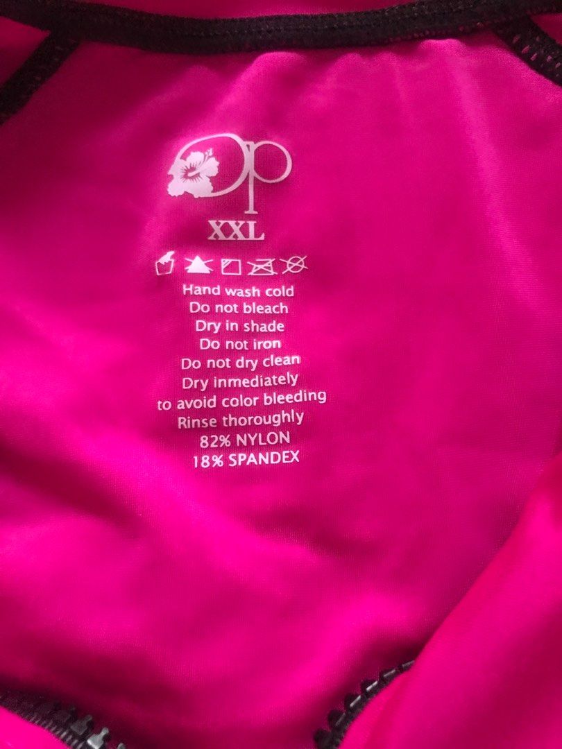 Op fuschia pink rashguard (Category: Rash guard) located in Balanga. Submitted by pinkydavid (Listing ID 1360725641, Image 3). Description: Shoulder 14 inches Body width 16 inches Length 26 inches XXl on rag but fits xs - medium.