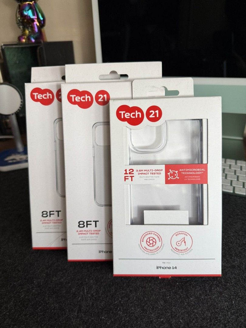 Original Tech21 Clear ShockProof Case for iPhone 14 (Category: Cases & Sleeves) located in Manila. Submitted by mercedgret74092 (Listing ID 1360607059, Image 1). Description: Available on hanf.