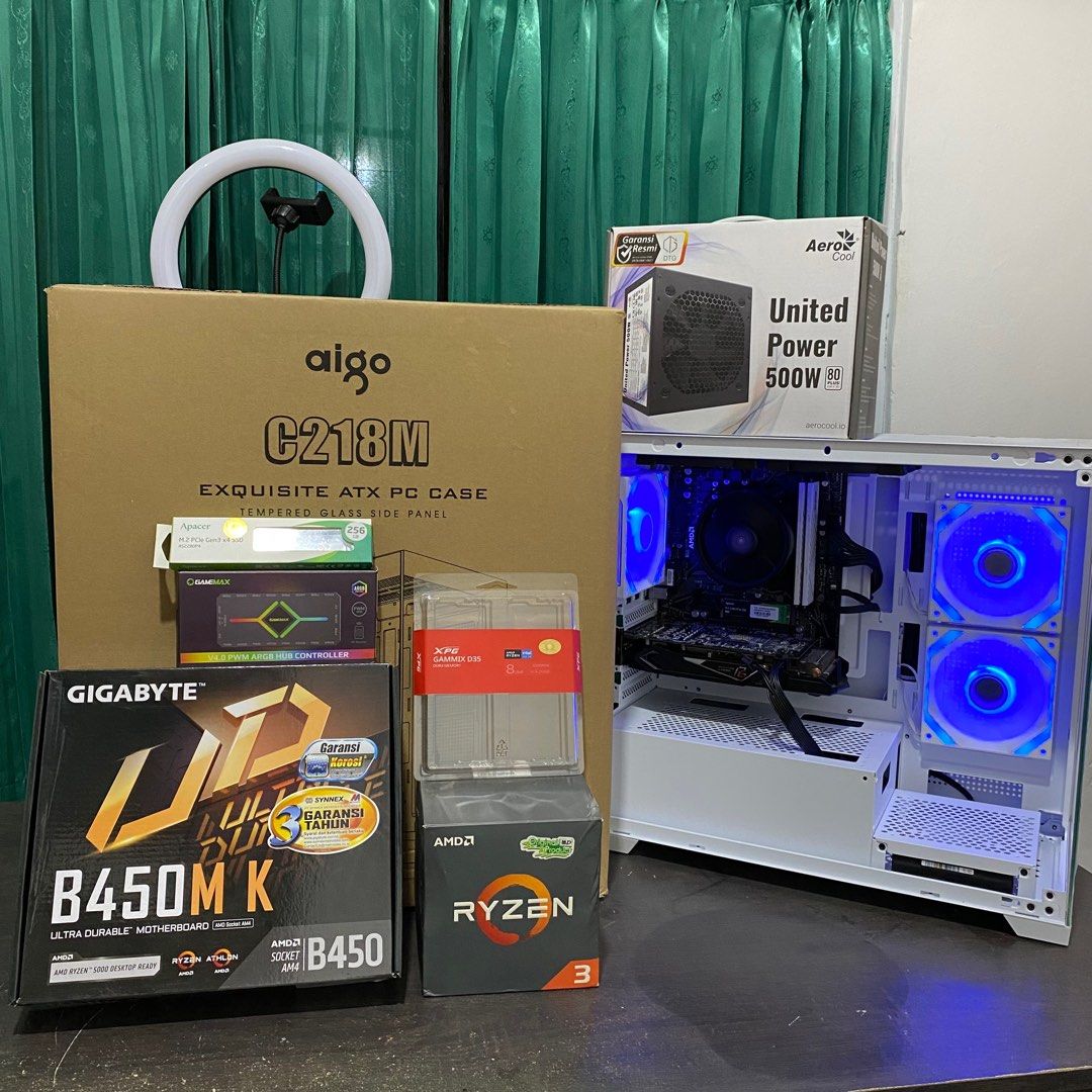 Pc gaming rakitan ryzen 3600 rx gtx 1660 super 6gb garansi baru