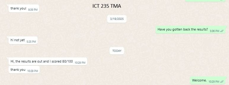 Programming/Coding/Assignment Help (Category: IT & Programming) located in Singapore. Submitted by vericosolutions (Listing ID 1179105191, Image 3). Description: Struggling with your TMA, ECA, or assignments? Let me help you stay ahead. I provide reliable and high-quality support for TMA, ECA, and academic assignments, tailored to meet the specific requirements of students across various disciplines. I am committed to deliver plagiarism-free work