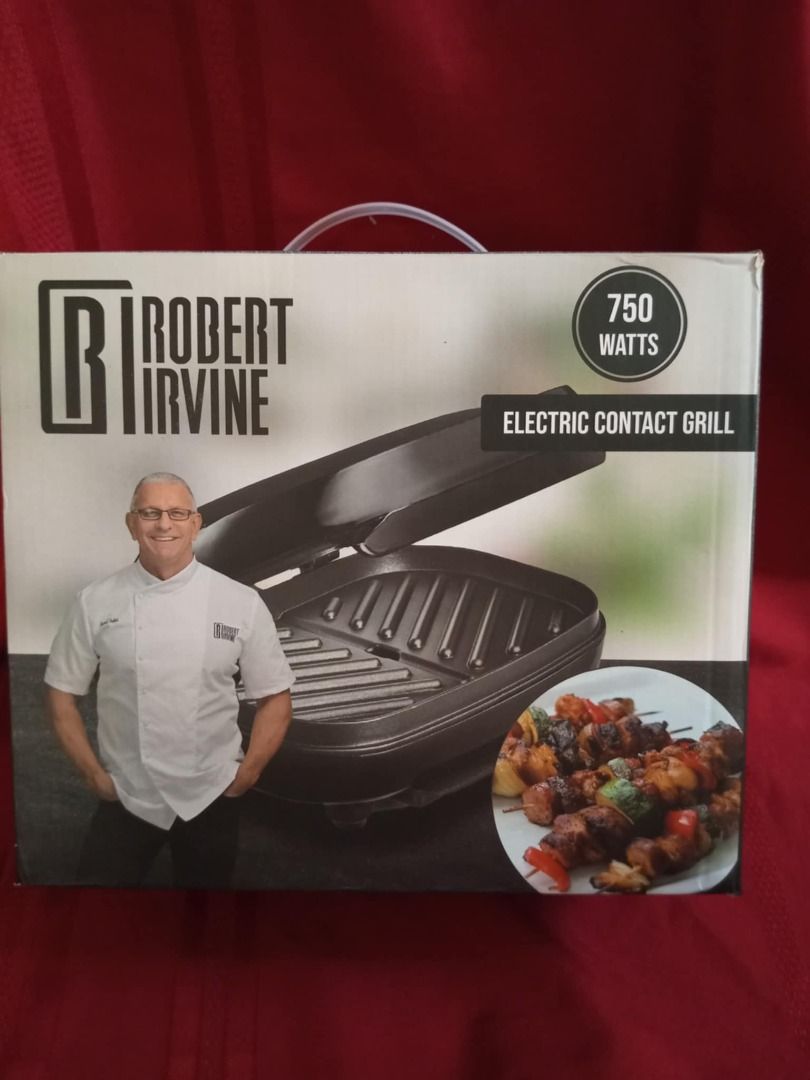 Robert Irvine Electric Contact Grill (Category: Cookware & Accessories) located in Quezon City. Submitted by jojoleen28 (Listing ID 1343746874, Image 2). Description: 750 watts 110 volt. Brand new in original box #Sale2026.