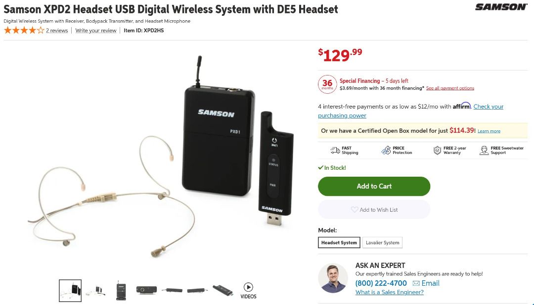 Samson XPD2 Wireless Headset USB (Category: Headphones & Headsets) located in Tarlac. Submitted by youraveragepcgamer (Listing ID 1360689278, Image 2). Description: Samson XPD2 Headset Wireless USB Price: 5600 Conditon: Brand New still in box Great for public speaking / church .